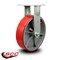 Service Caster 12'' Extra Heavy Duty Red Poly on Cast Iron Wheel Rigid Top Plate Caster CRAN-SCC-KP92R1230-PUR-RS - alternate 3